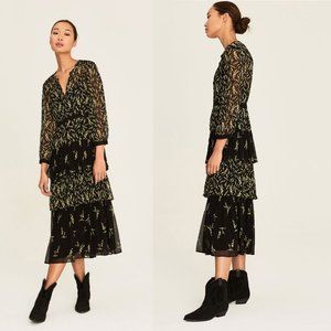 COPY - ba&sh Morris tiered floral print midi dress